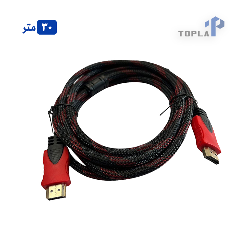 کابل HDMI کنفی متراژ 30 متر، کابل تصویری با روکش مقاوم